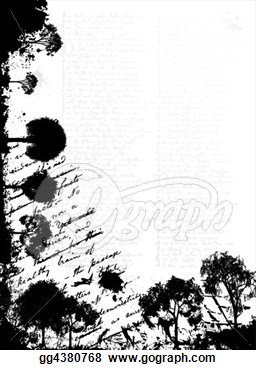 Gothic Abstract Black Background With A Tree Design And Text  Clipart    
