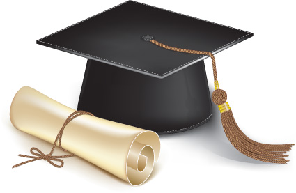 Name  Elements Of Graduation Cap And Diploma Design Vector Material 01