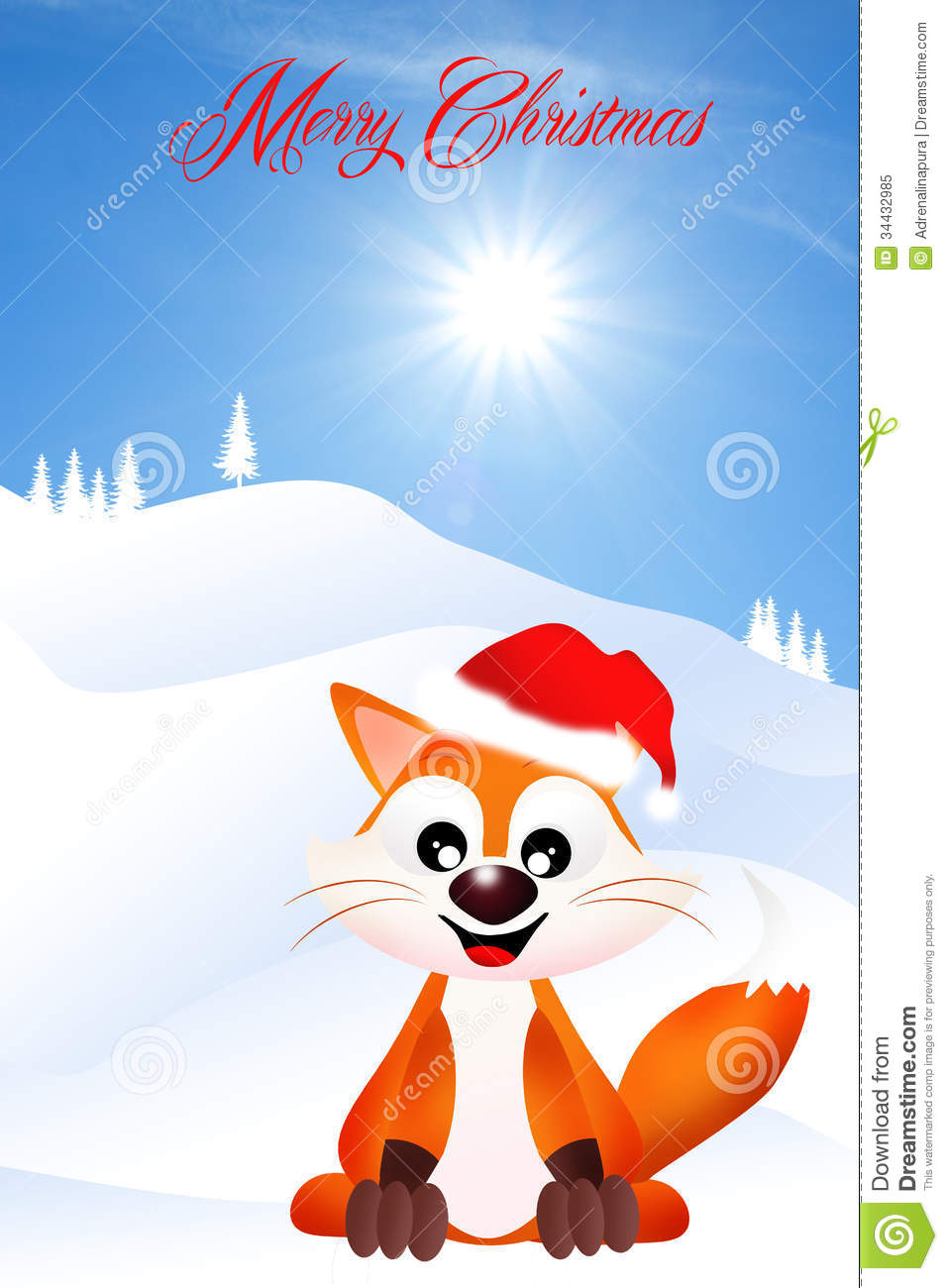 Red Fox At Christmas Royalty Free Stock Photo   Image  34432985