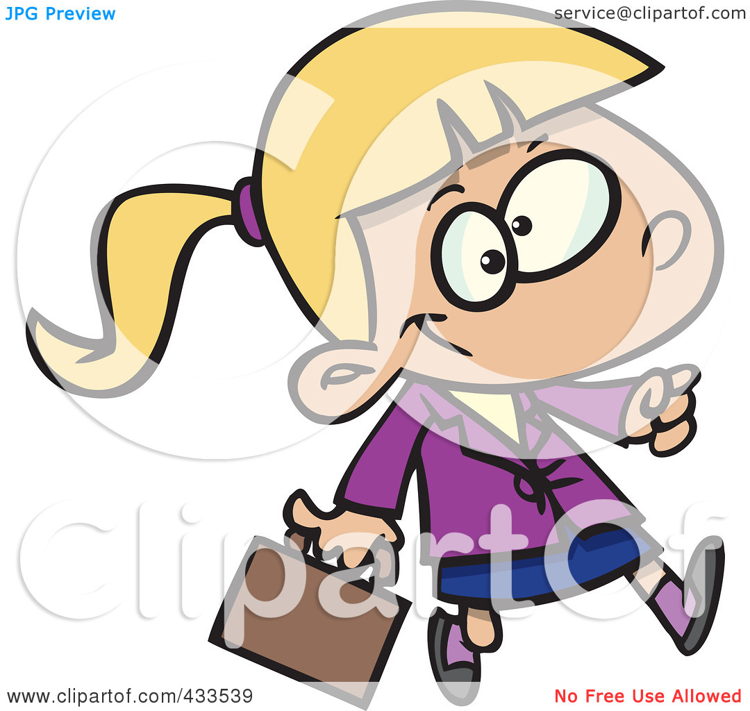 Royalty Free  Rf  Clipart Illustration Of A Business Girl Carrying A