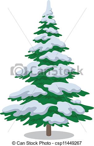 Snow   Christmas Fir Tree With Snow    Csp11449267   Search Clipart