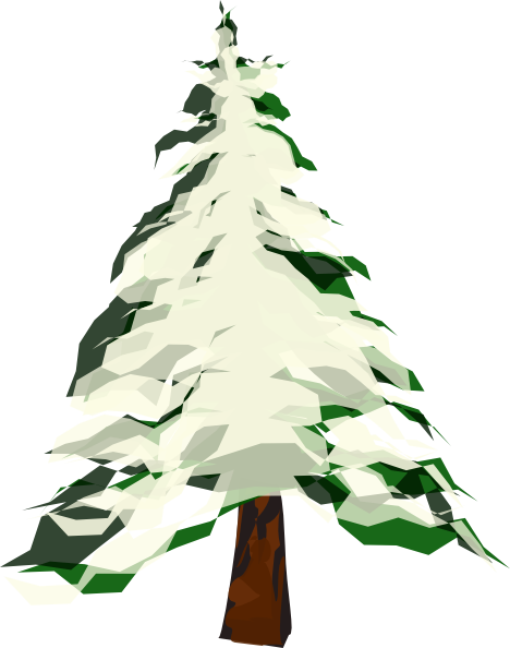 Tree With Snow Clip Art At Clker Com   Vector Clip Art Online Royalty