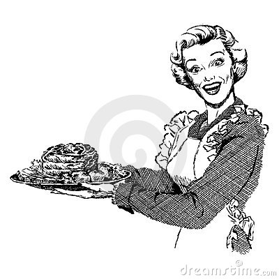 Vintage 1950s Woman Serving Dinner Royalty Free Stock Photos   Image    