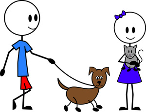 Walking Pets Clipart Image   Clip Art Illustration Of A Stick Figure