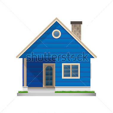 Blue House Icon On White Background Vector Illustration Stock Vector