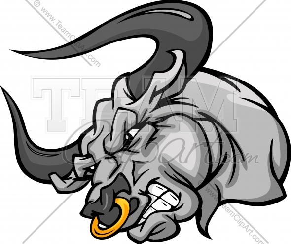 Bull Mascot Clipart In An Easy To Edit Vector Format Bull Cartoon    