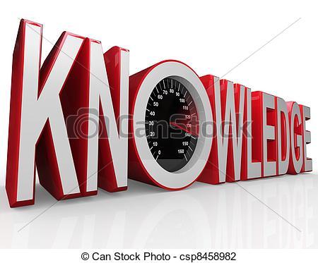 Clip Art Of Knowledge Speedometer Word Learning Is Power   The Word