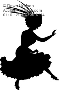 Clipart Illustration Of Simple Vintage Style Silhouette Of A Lady