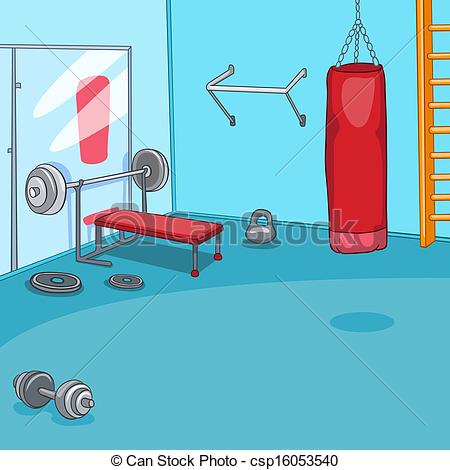 Eps Vector Of Gym Room With Trainers Vector Cartoon Background Eps 10
