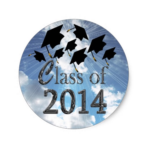 Flying Graduation Hats Class Of 2014 Stickers   Zazzle
