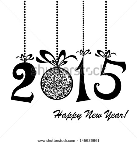 Happy New Year 2015 Black And White   New Calendar Template Site