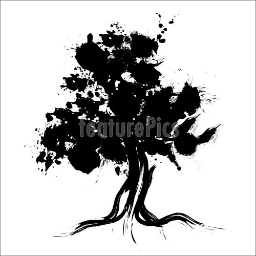 Illustration Of Abstract Tree Silhouette Clipart