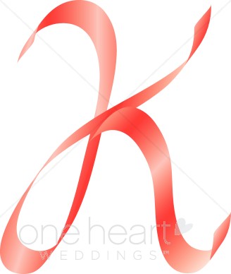 Letter K Clipart   Pink Ribbon Alphabet