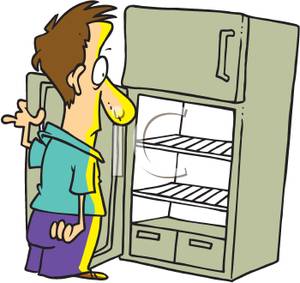     Looking Inside An Empty Refrigerator   Royalty Free Clipart Picture
