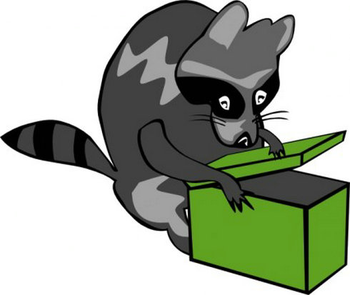 Raccoon Opening Box Clip Art   Free Vector Download   Graphics