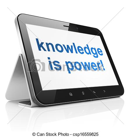 Stock Illustration   Education Concept  Knowledge Is Power  On Tablet