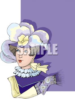 Victorian Lady Wearing A Fancy Hat   Royalty Free Clipart Image