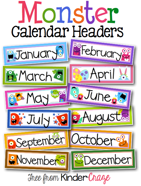 You Can Also Download Through The Year Calendar Headers And A Year Of