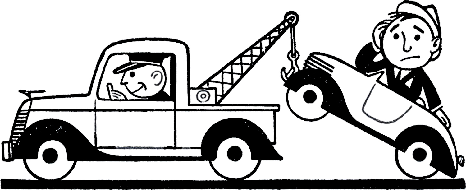 Are Three Comical Car Trouble Clip Art Images These Black And White