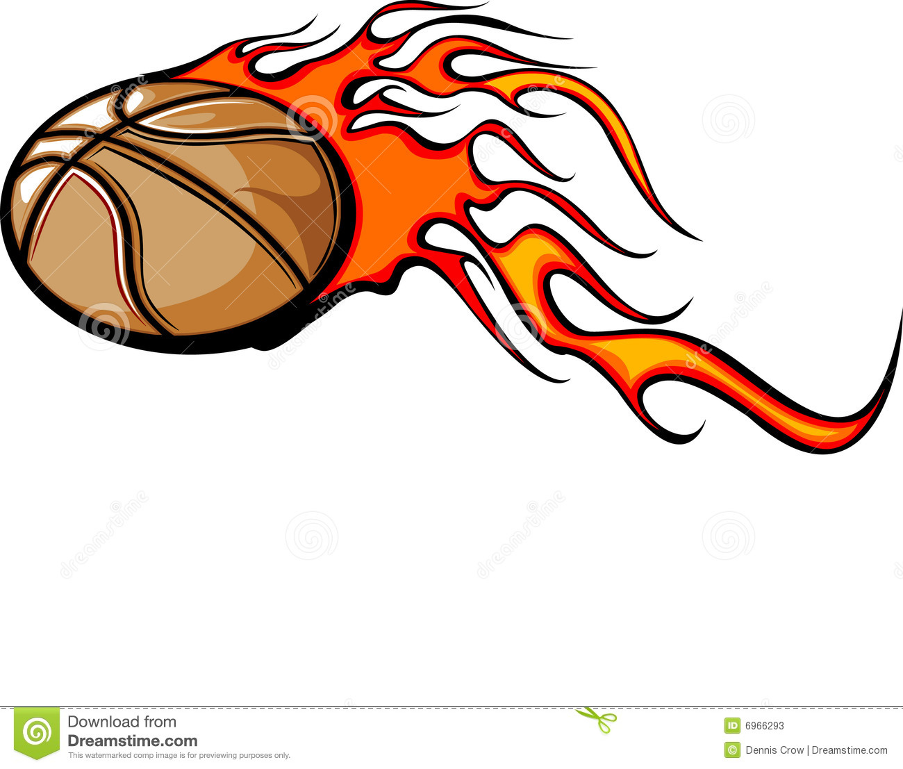 Basketball Flames Clip Art Flaming Basketball