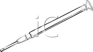 Black And White Small Screwdriver   Royalty Free Clipart Picture