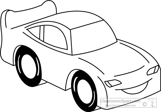 Cars   Cars Cartoon 09 Outline   Classroom Clipart