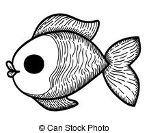 Cartoon Hand Drawn Fish Vector Sketch Cute Character