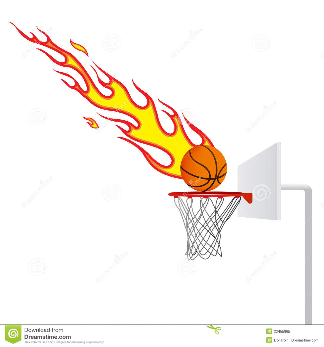 Flaming Basketball Royalty Free