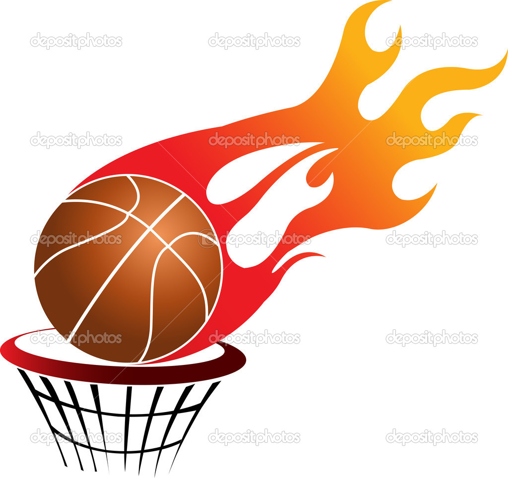 Flaming Basketball   Stock Illustration