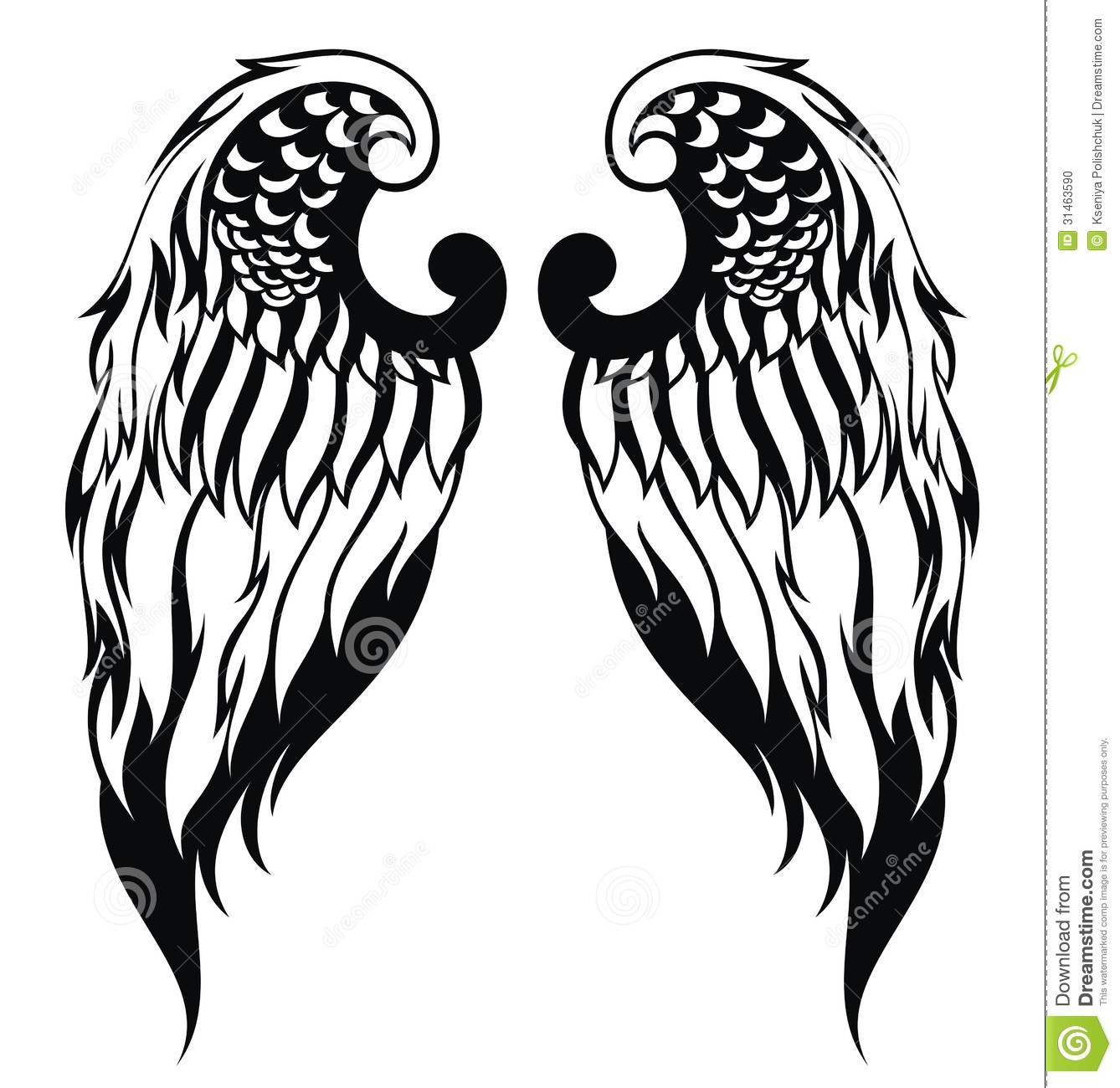Hand Drawn Angel Wings Stock Photo   Image  31463590