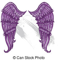 Hand Drawn Tattoo Style Wings Converted To Vecter Format Eps Vector