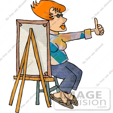 Man Painting A Smiley Face And Giving The Thumbs Up Clipart By Djart