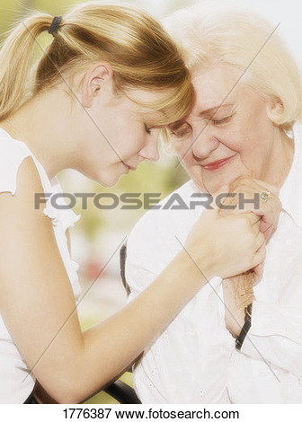 Picture   Grandma And Granddaughter Praying  Fotosearch   Search Stock