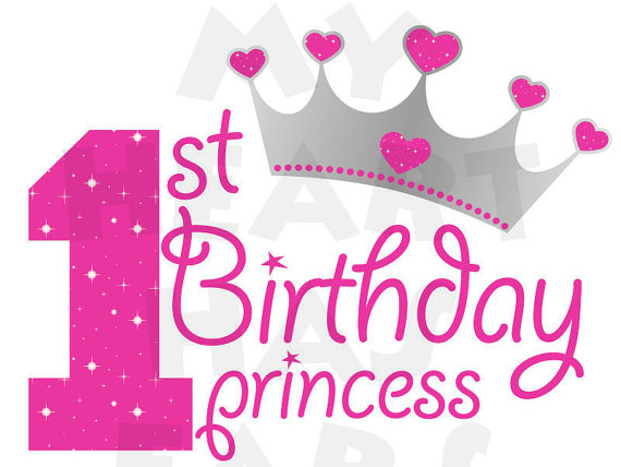 Printable Diy 1st First Birthday Princess Iron On Transfer Digital