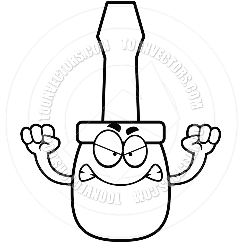 Screwdriver Clipart Black And White Cartoon Screwdriver Angry