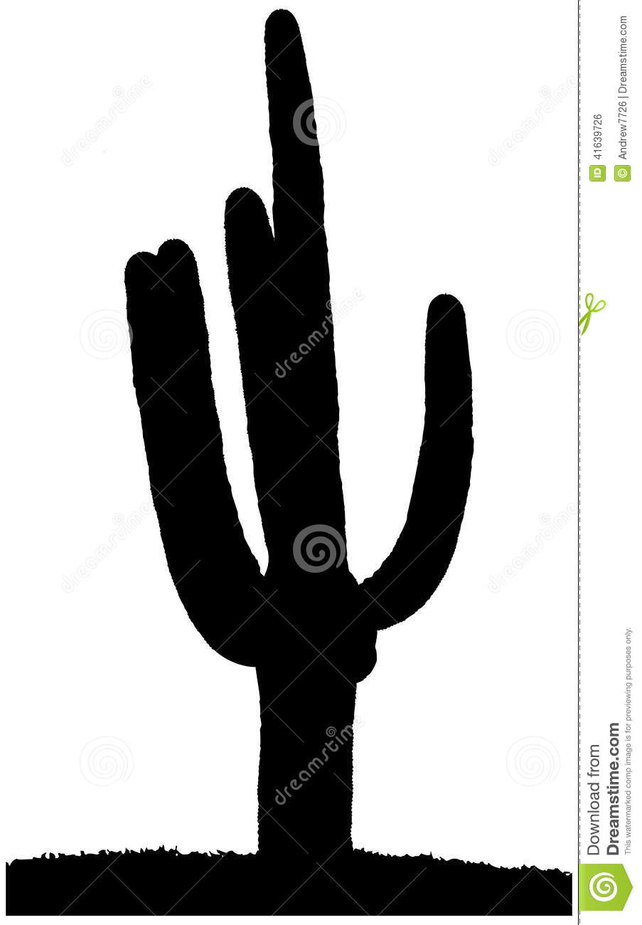 Silhouette Of A Cactus Stock Illustration   Image  41639726
