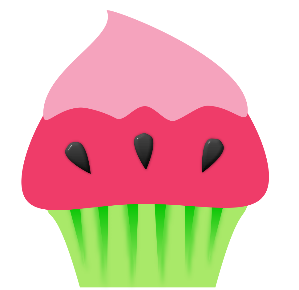 This Cupcake Clipart Is Inspired By The Pretty Colors Of The Fruit