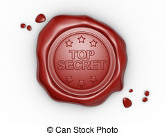 Wax Seal With Small Stars And The Word Top Secret 3d Render