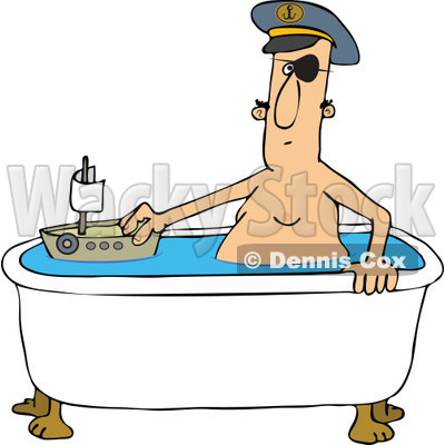 With A Boat In A Bath Tub   Royalty Free Vector Clipart By Dennis Cox