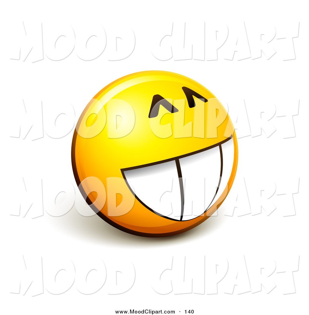32126 Clipart Illustration Of An Expressive Yellow Smiley Face   Short