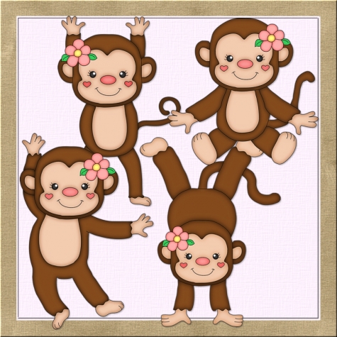 Baby Girl Monkey Cartoon Clip Art Girl Monkey Clipart Monkeys