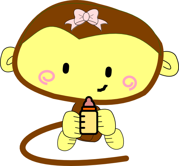 Baby Girl Monkey Clip Art