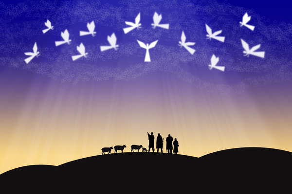 Bethlehem Angels And Shepherds  Graphic Depiction Of Angels And    