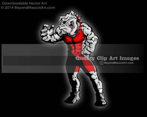 Bulldog Wrestler Art   Bulldog Mascot Clipart 1512