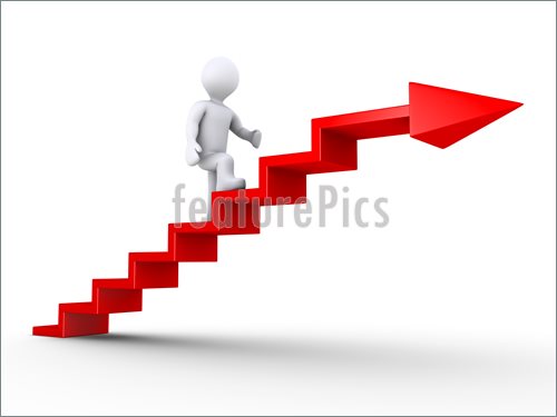 Clipart Man Walking Up Stairs Person Climbing Red Stairs