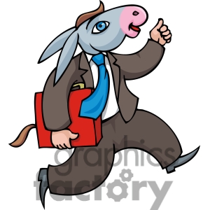 Democratic Man Dressed In A Donkey Suit
