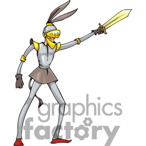 Democratic Person Dressed In A Knight Costume With Donkey Ears Clipart