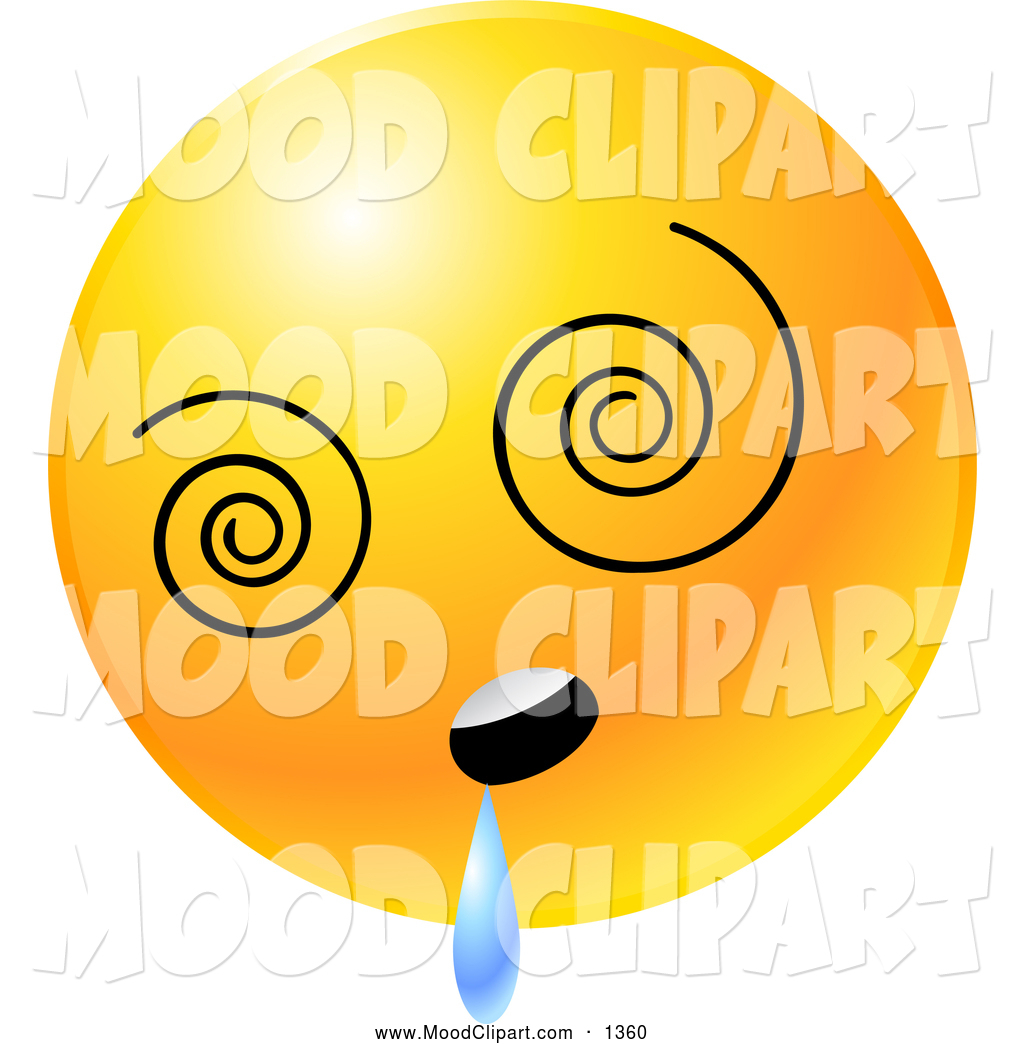 Mood Clip Art Of A Yellow Emoticon Face With Spinning Vortex Eyes    