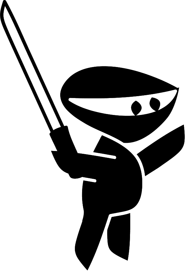Ninja Cartoon Silhouette Man   Vector Clip Art