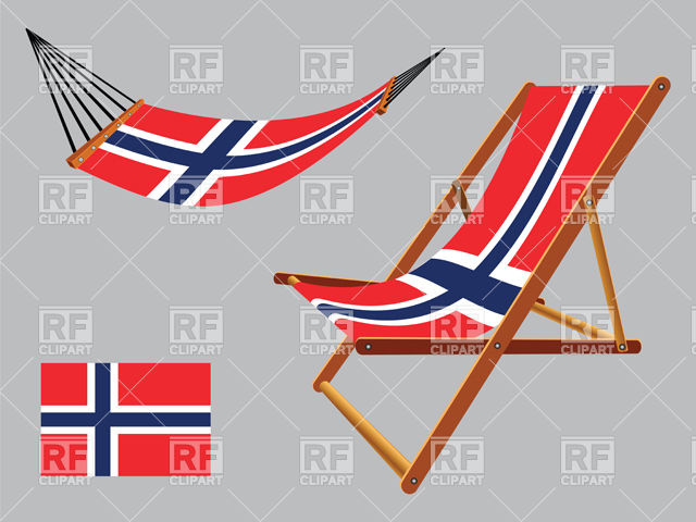 Norway Flag Hammock And Deck Chair Objects Download Royalty Free